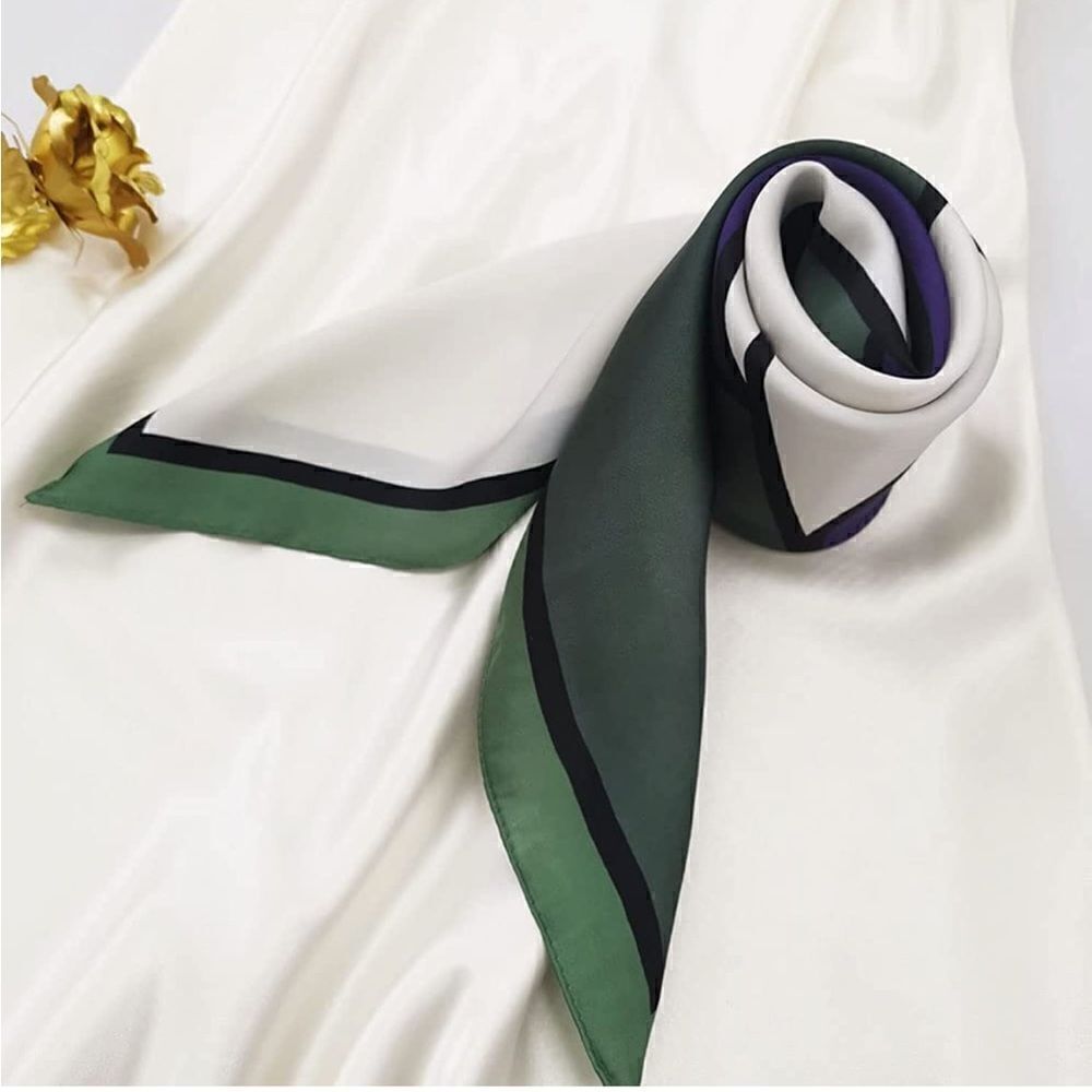 Floral Color Block Silky Scarf - Picture 4 of 5